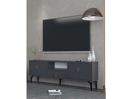 HANAH HOME TV polica 1302 DROP 1 Anthracite Gold