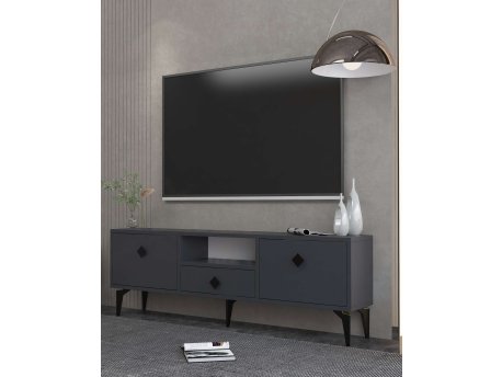 HANAH HOME TV polica 1304 DROP 1 Anthracite Black