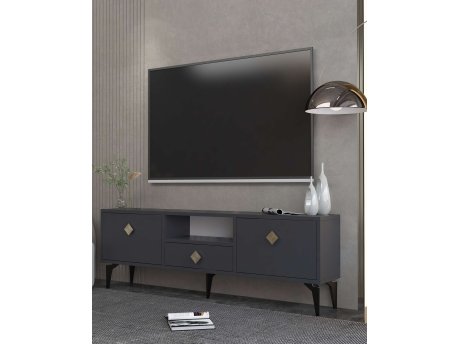 HANAH HOME TV polica 1304 DROP 1 Anthracite Gold