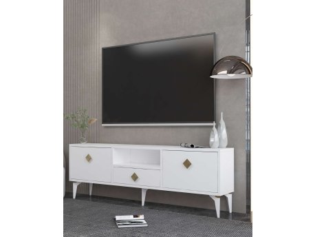 HANAH HOME TV polica 1304 DROP 1 White Gold