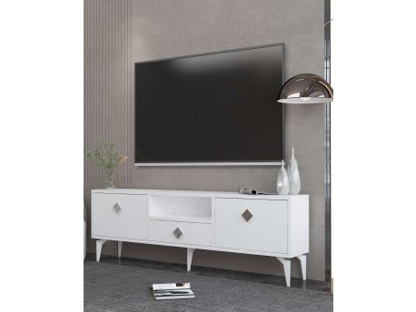 HANAH HOME TV polica 1304 DROP 1 White Silver