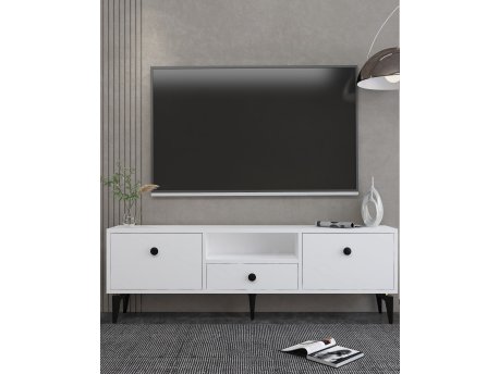 HANAH HOME TV polica 1300 DROP 1 White Black