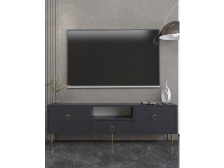 HANAH HOME TV polica 1306 DROP 1 Anthracite Gold