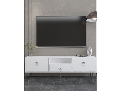 HANAH HOME TV polica 1306 DROP 1 White Silver
