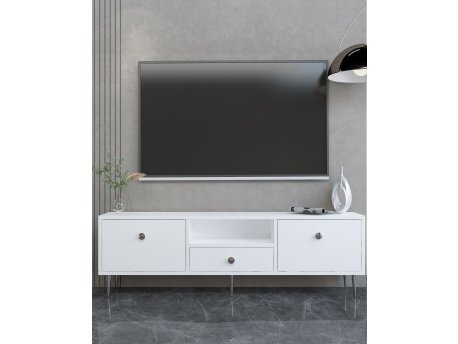 HANAH HOME TV polica 1307 DROP 1 White Silver