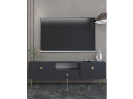 HANAH HOME TV polica 1308 DROP 1 Anthracite Gold