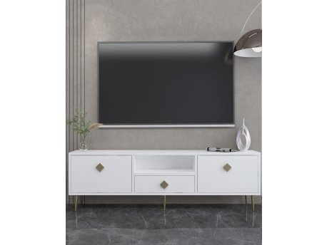 HANAH HOME TV polica 1308 DROP 1 White Gold