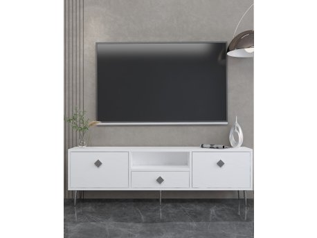 HANAH HOME TV polica 1308 DROP 1 White Silver