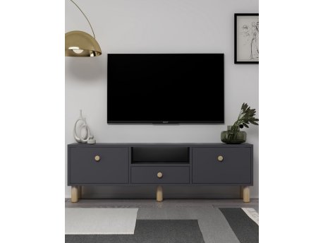 HANAH HOME TV polica 1310 DROP 1 Anthracite Sapphire Oak