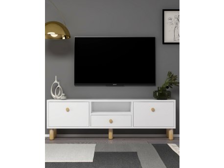 HANAH HOME TV polica 1310 DROP 1 White Sapphire Oak