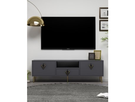 HANAH HOME TV polica 1311 DROP 32 Anthracite Black Gold