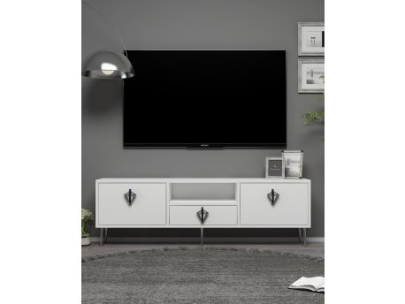 HANAH HOME TV polica 1311 DROP 32 White Black Silver