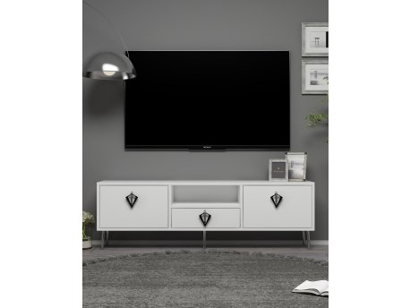 HANAH HOME TV polica 1312 DROP 32 White Black Silver
