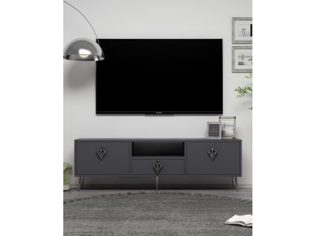 HANAH HOME TV polica 1313 DROP 32 Anthracite Silver