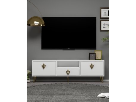 HANAH HOME TV polica 1313 DROP 32 White Gold