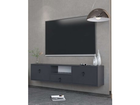 HANAH HOME TV polica 1303 DROP 1 Anthracite Black
