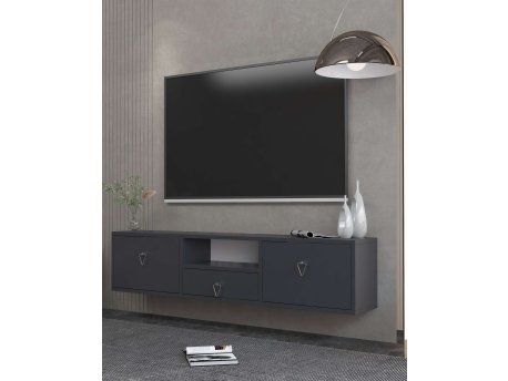 HANAH HOME TV polica 1303 DROP 1 Anthracite Silver