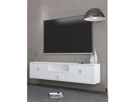 HANAH HOME TV polica 1303 DROP 1 White Silver