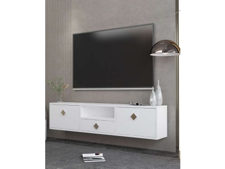 HANAH HOME TV polica 1305 DROP 1 White Gold