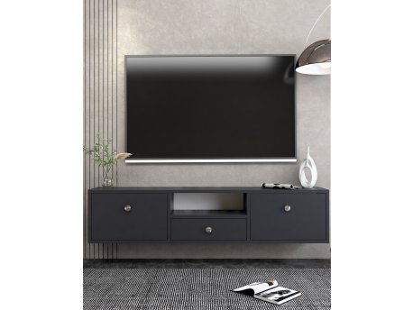 HANAH HOME TV polica 1301 DROP 1 Anthracite Silver