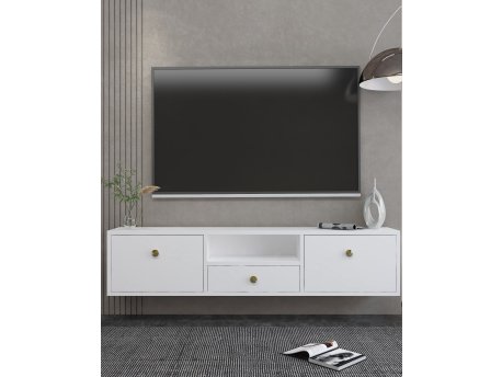 HANAH HOME TV polica 1301 DROP 1 White Gold