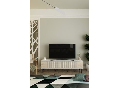 HANAH HOME TV polica Corsa 120 White Travertine