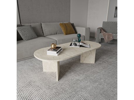 HANAH HOME Sto za dnevnu sobu Diana Elips Travertine