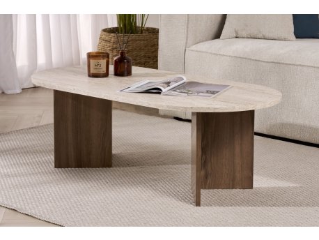 HANAH HOME Sto za dnevnu sobu Sable Travertine Walnut