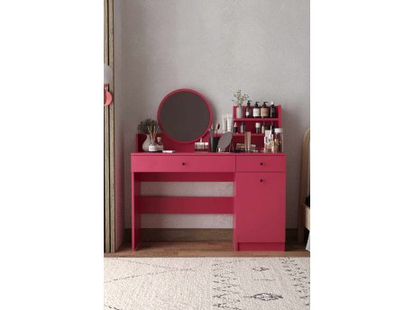HANAH HOME Sto za šminkanje Harmony 2 Round Raspberry