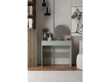 HANAH HOME Sto za šminkanje Harmony Mini Round Ash Green