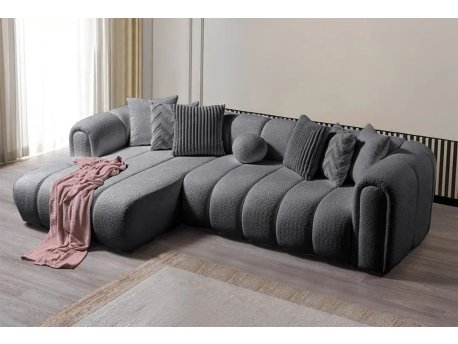 Atelier del Sofa Ugaona garnitura N Line Left Dark Grey