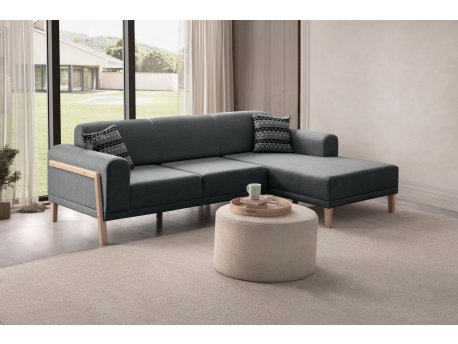 Atelier del Sofa Ugaona garnitura Latte Relax Right Anthracite