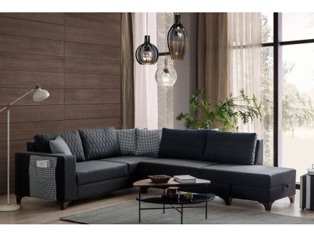 Atelier del Sofa Ugaona garnitura Loft Anthracite
