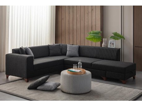 Atelier del Sofa Ugaona garnitura West Right Anthracite