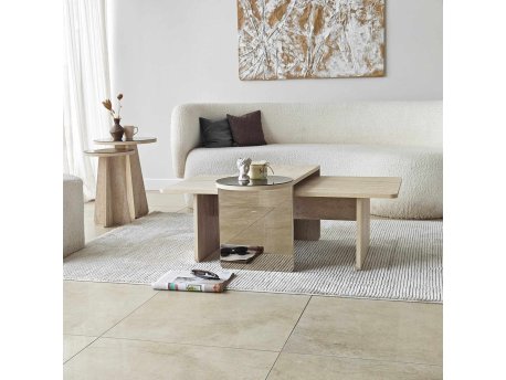 HANAH HOME Set stolova za kafu Luna Travertine (4 dela)