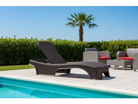 HANAH HOME Ležaljka Royale Rattan Dark Brown