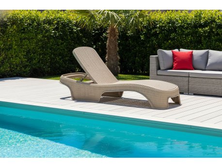 HANAH HOME Ležaljka Royale Rattan Light Brown