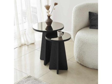 HANAH HOME Set bočnih stočića Luna Black
