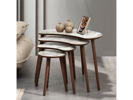 HANAH HOME Set stolova od 4 dela Moon White