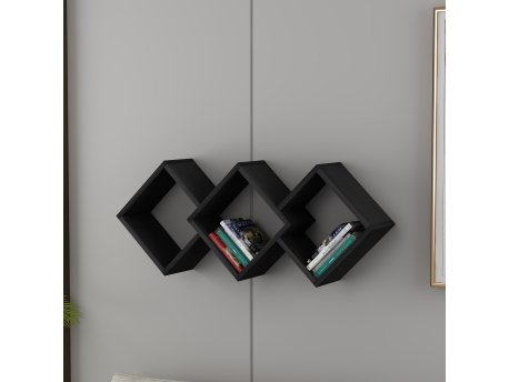 HANAH HOME Zidna polica Glaxy Black