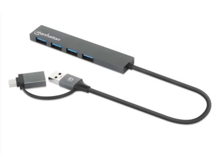 MANHATTAN USB-C/USB-A HUB 4port Manhattan 181006 4xUSB-A 3.2/5Gbps/Crni