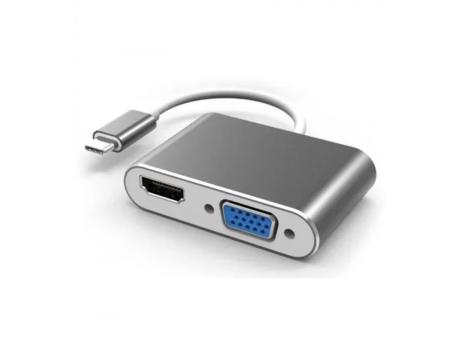 STARS SOLUTIONS Adapter Stars Solutions USB-C na HDMI/VGA sivi