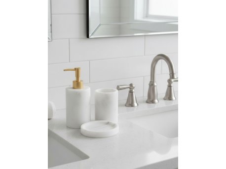 WALLXPERT Kupatilo set (3 dela) Flora White Matte Gold