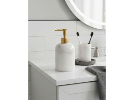 WALLXPERT Dozator za sapun Bianco White Matte Gold