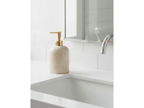 WALLXPERT Dozator za sapun od mermera Etern Beige Gold