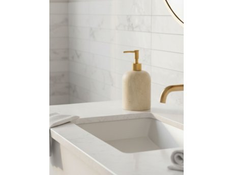 WALLXPERT Dozator za sapun Etern Beige Matte Gold