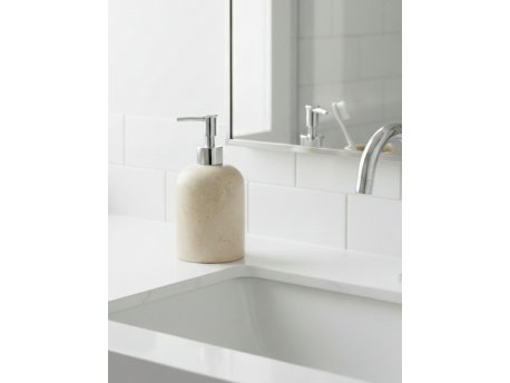 WALLXPERT Dozator za sapun od mermera Etern Beige Silver