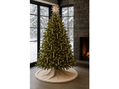 WALLXPERT Tepih za božićno drvce Yilbasi Beige 8