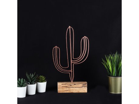 WALLXPERT Decorative Object fugura Cactus Bronze