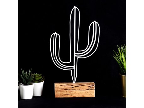 WALLXPERT Decorative Object figura Cactus White